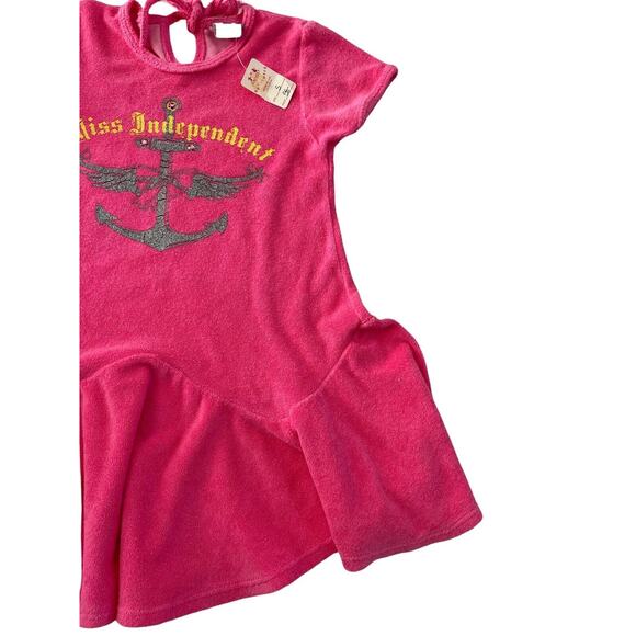 Boutique Childish Girls 5 Pink Terry Swim Beach Coverup Miss Independent #1978 - Picture 6 of 11